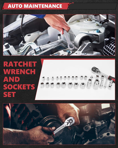 KINGTOOL Home Tool Set Kit - 286 PCS Home Auto Repair Tool Kit with Rolling Tool Box, Mechanic Tool Sets with 21V Max Cordless Power drill, Perfect for Homeowner, Diyer, Handyman