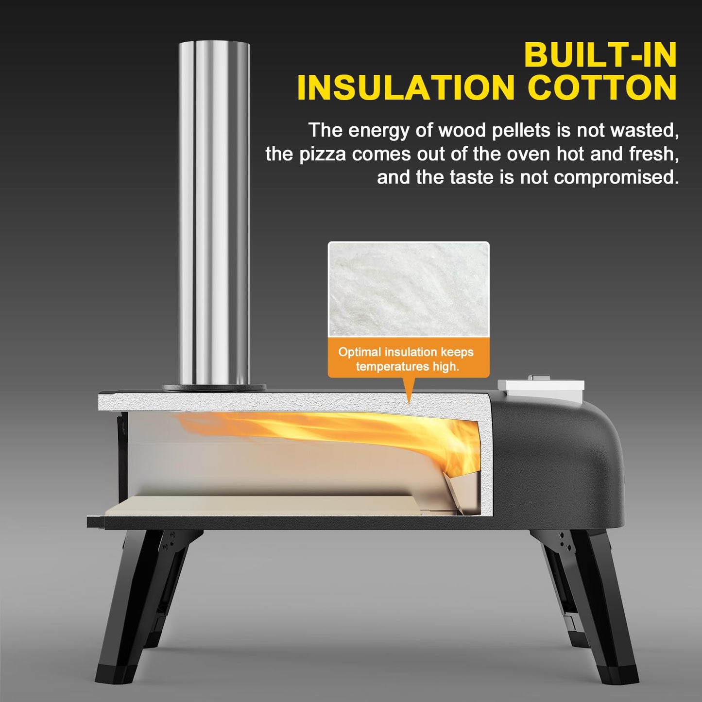 aidpiza Pizza Oven Outdoor 12" Wood Fired Pizza Ovens Pellet Pizza Stove for outside, Portable Stainless Steel Pizza Oven for Backyard Pizza Oven