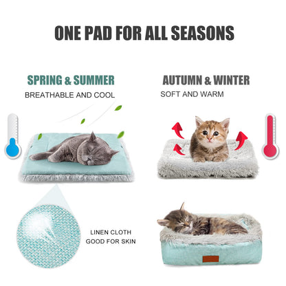 HDLKRR Cat Bed Self Warming, Foldable Self Heated Cat Mat with Removable Cover Heating Pad 24 x 20 inch Extra Warm Thermal Pet Pad for Indoor Outdoor Cats, Non-Slip Bottom Washable Non Electric