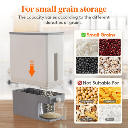 Lifewit Rice Dispenser 25 Lbs(11.3kg), Rice Storage Container Sealed Moisture Proof with Measuring Cup for Kitchen Pantry Household, BPA-Free