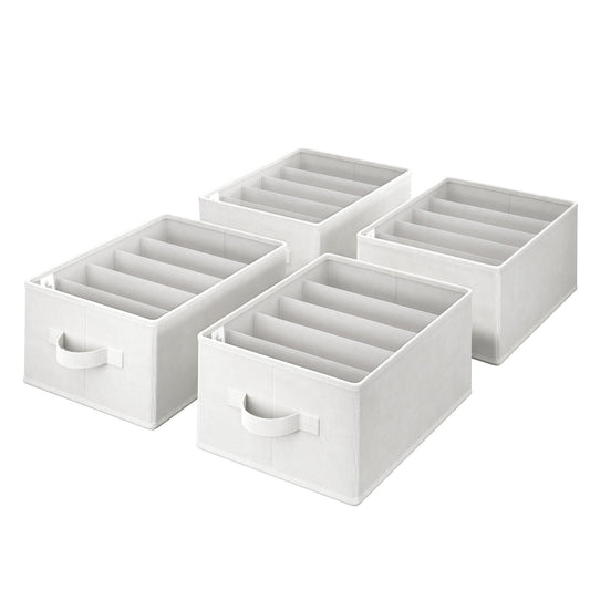 GRANNY SAYS Wardrobe Clothes Organizer, Drawer Organizers for Clothing, Closet Organizers and Storage, Jeans Organizer for Closet, T Shirt Organizer for Drawer, Pants, Shirts, Beige, 4-Pack