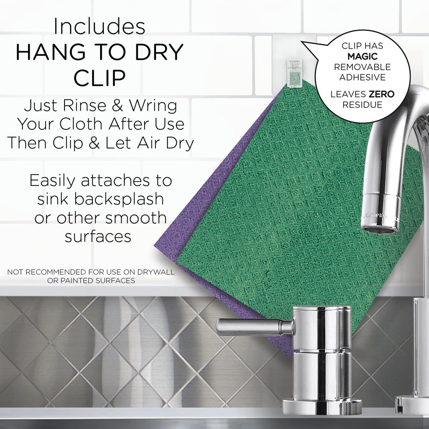 LOLA Wowables XL Swedish Dishcloths, 30 Reusable Eco Cleaning Cloths, 11" x 10", Ultra Absorbent Cellulose Sponge Towel, Compostable, Made in Germany