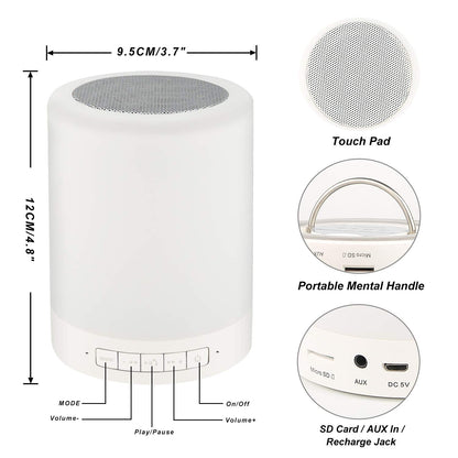 RAGZAN Touch Control Beside Lamp with Bluetooth Speaker-Colors Outdoor Table Lamp with Smart Touch Control for Party/Room.Gifts for Kids/Woman/Man.…