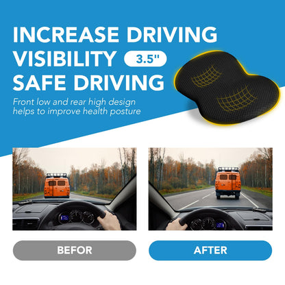 kingphenix Wedge Car Seat Cushion: Memory Foam Truck Seat Cushion for Car Seat Driver - Sciatica and Back Pain Relief - Enhancing Driving Comfort -Black