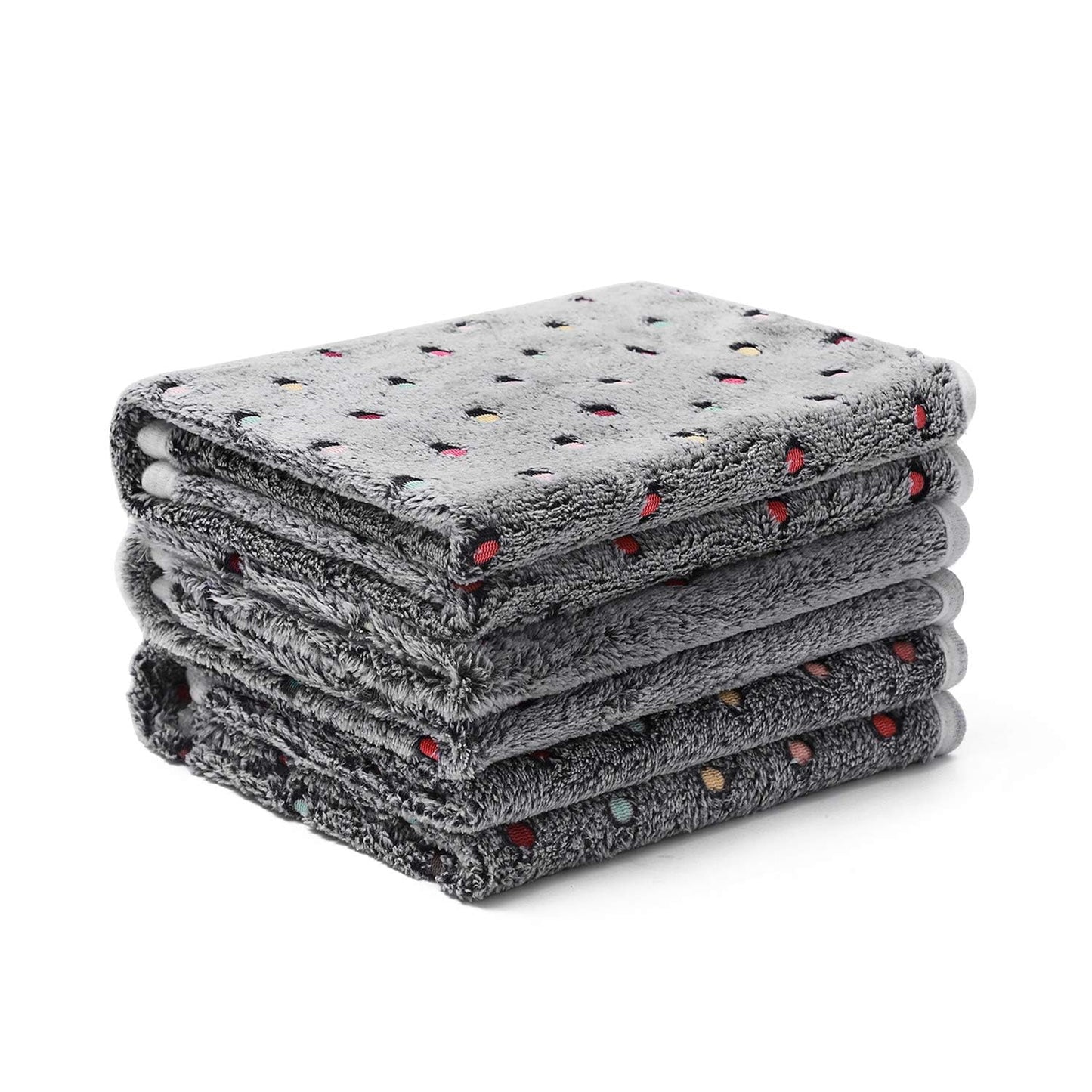 Luciphia 1 Pack 3 Blankets Super Soft Cute Dot Pattern Pet Blanket Flannel Throw for Dog Puppy Cat Large(41x31), Grey