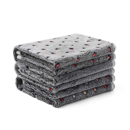 Luciphia 1 Pack 3 Blankets Super Soft Cute Dot Pattern Pet Blanket Flannel Throw for Dog Puppy Cat Large(41x31), Grey