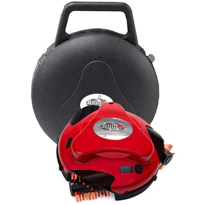 Grillbot Automatic Grill Cleaning Robot with Nylon Brushes, BBQ Grill Cleaner, Grill Brush, Grill Scraper, BBQ Accessories (Red Grillbot + Carry Case)