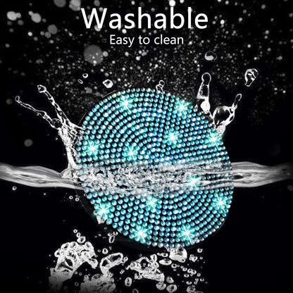 NBTEPEM 2pcs Bling Car Cup Holder Coaster, 2.75 inch Anti-Slip Shockproof Universal Fashion Car Coasters Insert Bling Crystal Rhinestone Automotive Interior Accessories for Women (2 pcs, Aquamrine)