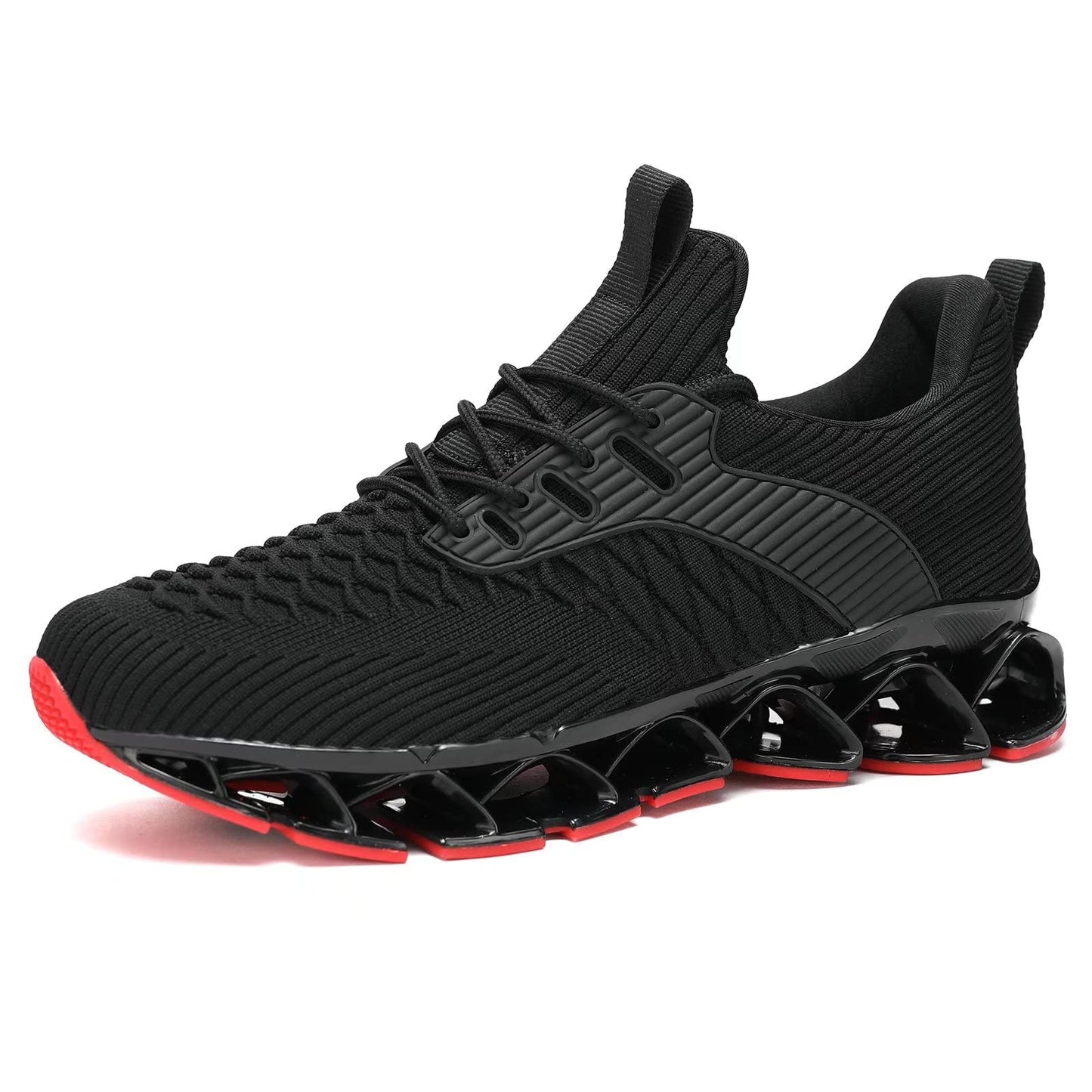 Men's Slip on Walking Running Shoes Blade Tennis Casual Fashion Sneakers Comfort Non Slip Work Sport Athletic Trainer Black/Red