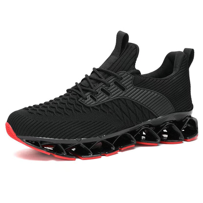 Men's Slip on Walking Running Shoes Blade Tennis Casual Fashion Sneakers Comfort Non Slip Work Sport Athletic Trainer Black/Red