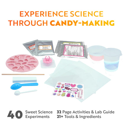 Playz Edible Candy Making Science Kit for Kids Ages 8-12 Years Old - Food Science Chemistry Kid Science Kit with 40 Experiments to Make Your Own Chocolates, Educational Science Kits for Boy & Girls