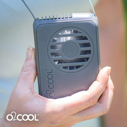 O2COOL Deluxe Personal Necklace Fan | Hands- Free, Battery Operated Wearable Mini Cooling Device for Beach, Sporting Events, Camping (3 Pack Random Colors)