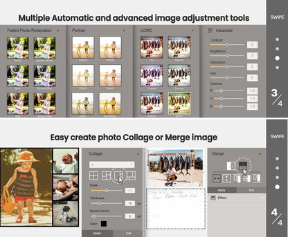 Plustek Photo Scanner ePhoto Z300, Scans 4x6 inch Photos in 2 Seconds, Auto crop and deskew with CCD Sensor, Supports Mac and PC