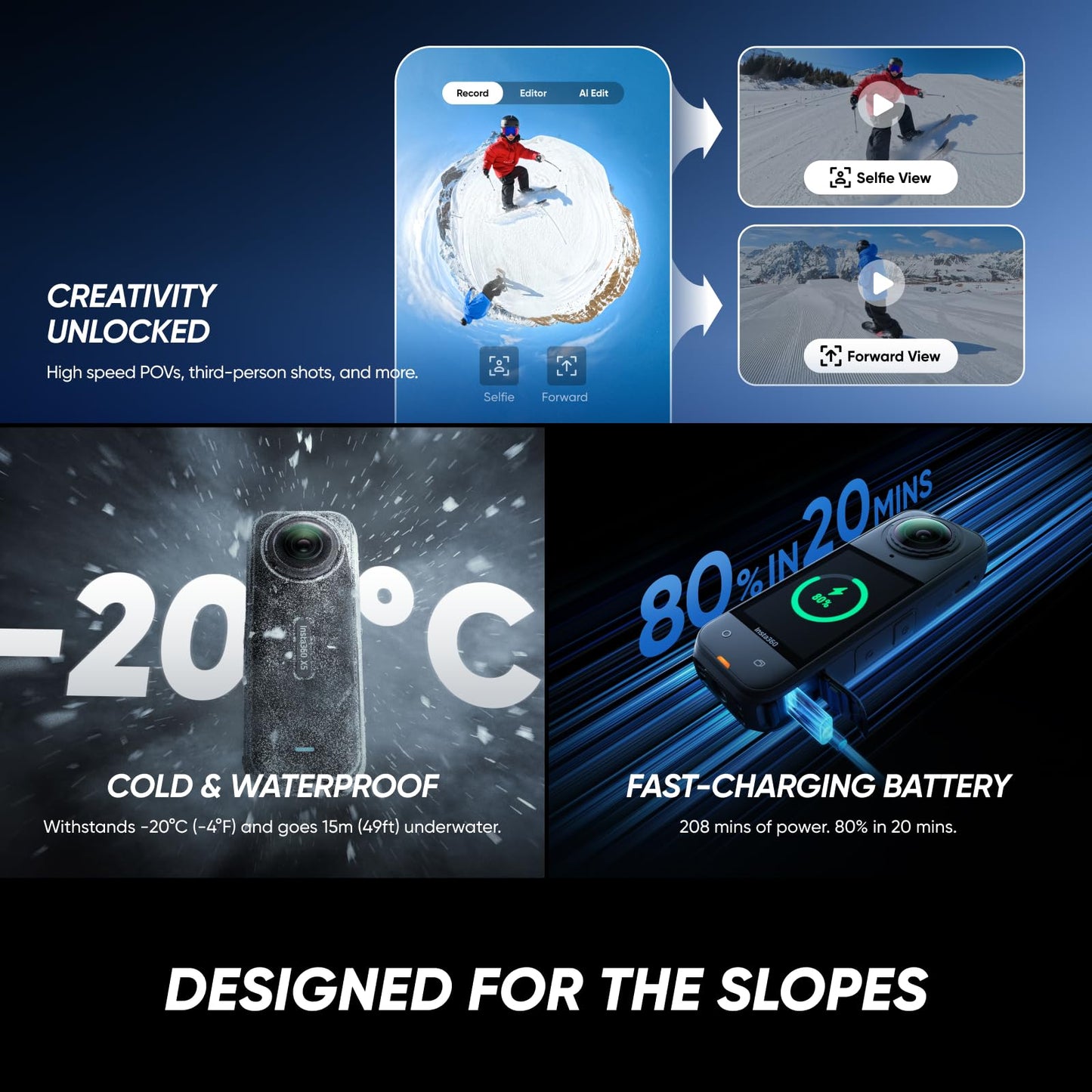 Insta360 X5 Essentials Bundle - Waterproof 8K 360° Action Camera, Leading Low Light, Invisible Selfie Stick Effect, Rugged and Replaceable Lens, 3-Hour Battery, Built-in Wind Guard, Stabilization