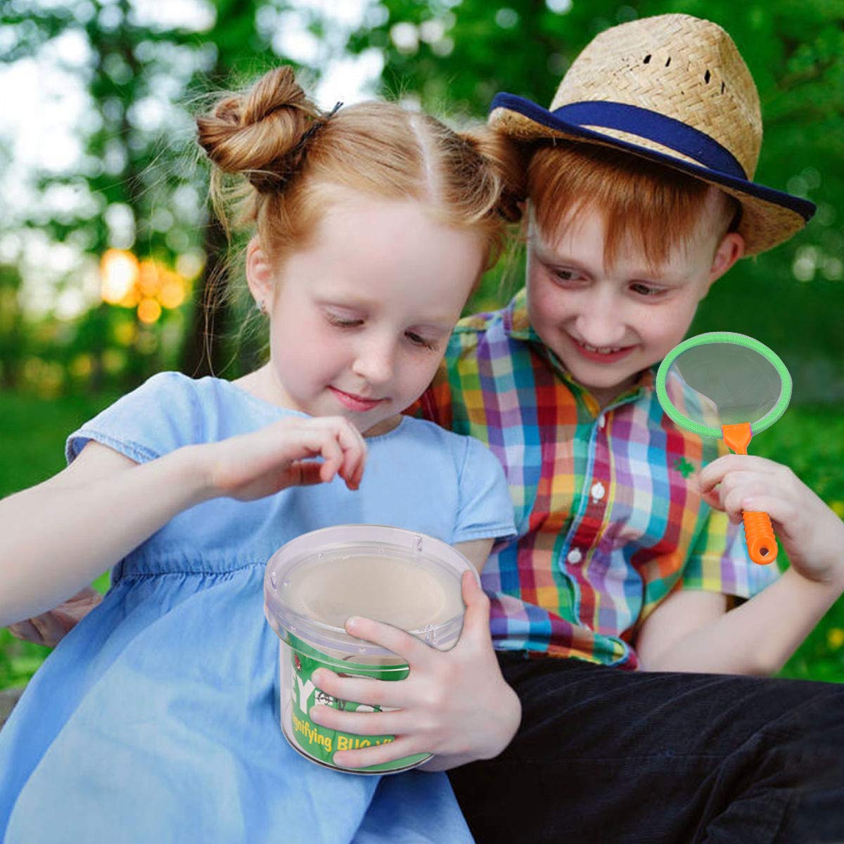 ESSENSON Outdoor Explorer Kit & Bug Catcher Kit with Binoculars, Compass, Magnifying Glass, Critter Case and Butterfly Net Great Toys Kids Gift for Boys & Girls Age 3-12 Year Old Camping Hiking