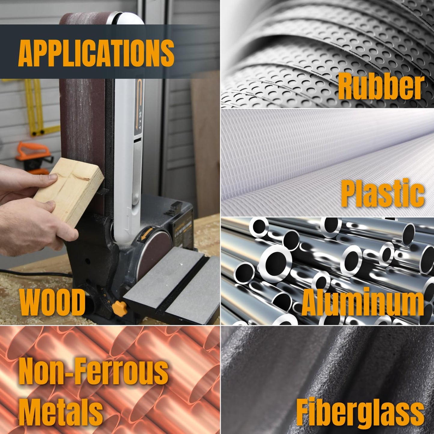 POWERTEC 10PK 4x36 Sanding Belts, 80 Grit Aluminum Oxide, 4 x 36 Inch Sanding Belts for Benchtop Belt and Disc Sander, Belt Sandpaper, Woodworking, Metalworking, Paint, Rust Removal (110680)