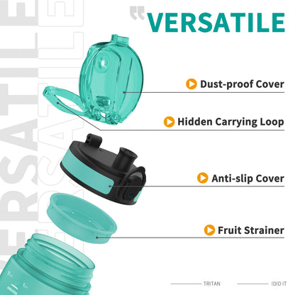 KITART 25oz Kids Sports Water Bottles for School with Spout Lid (Green)