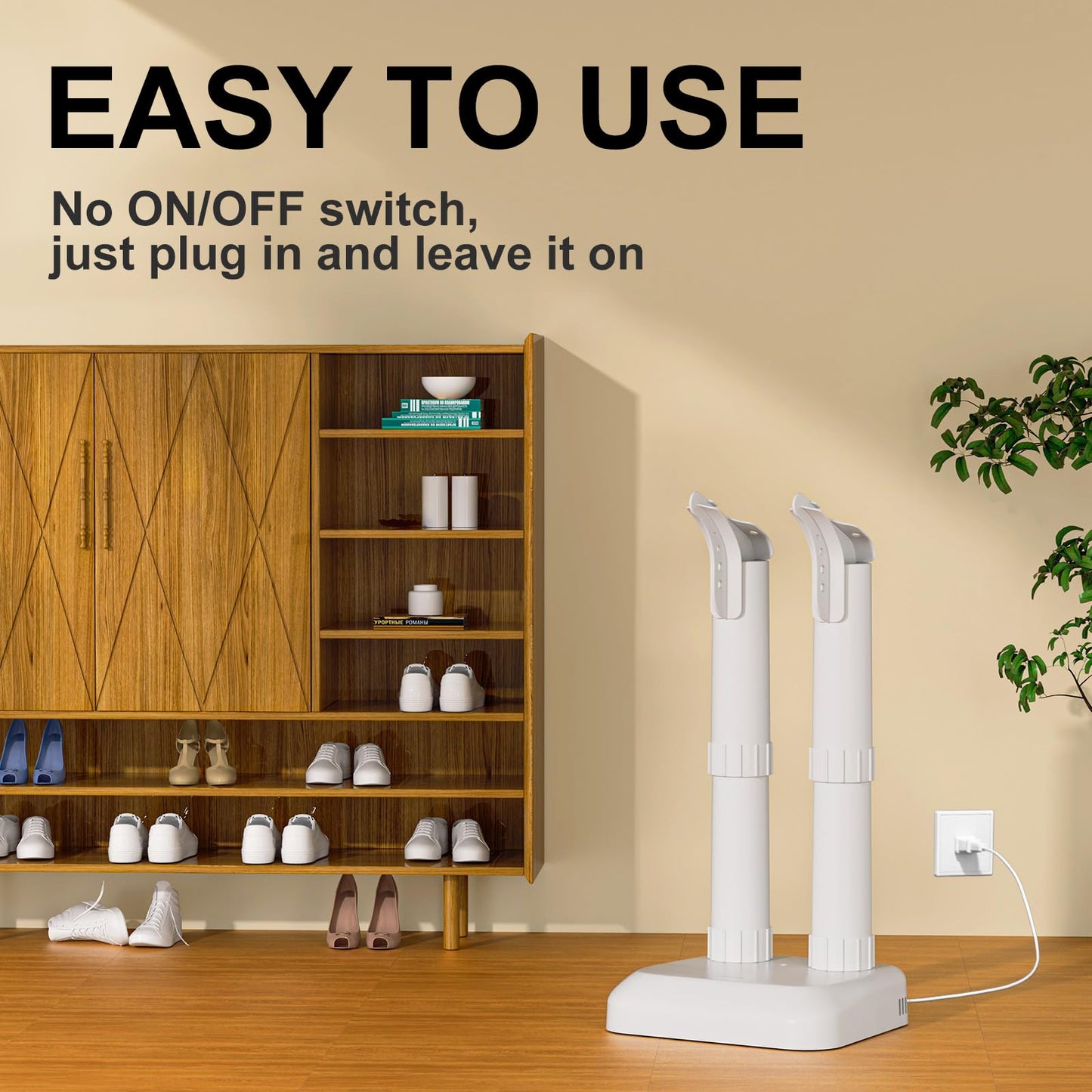 LAVIEAIR Boot Dryer Shoe Dryer for Work Boots Sneakers and Gloves, No Damage Ultra Low Temperature Drying, Fanless Noiseless Boot Warmer Deodorizer