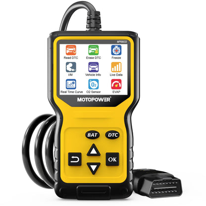MOTOPOWER MP69033 Pro OBD2 Scanner Code Reader Check Engine Fault Light Diagnostic Scan Tool with Battery Tester