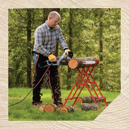 Oregon Steel Log Saw Horse, Foldable & Adjustable Sawbuck, 10 Inch Log Capacity, Folding Wood Cutting Stand, for Logging, Splitting & Firewood (584145)