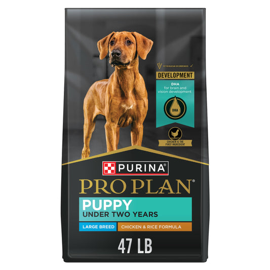 Purina Pro Plan Large Breed Dry Puppy Food, Chicken and Rice Formula - 47 lb. Bag