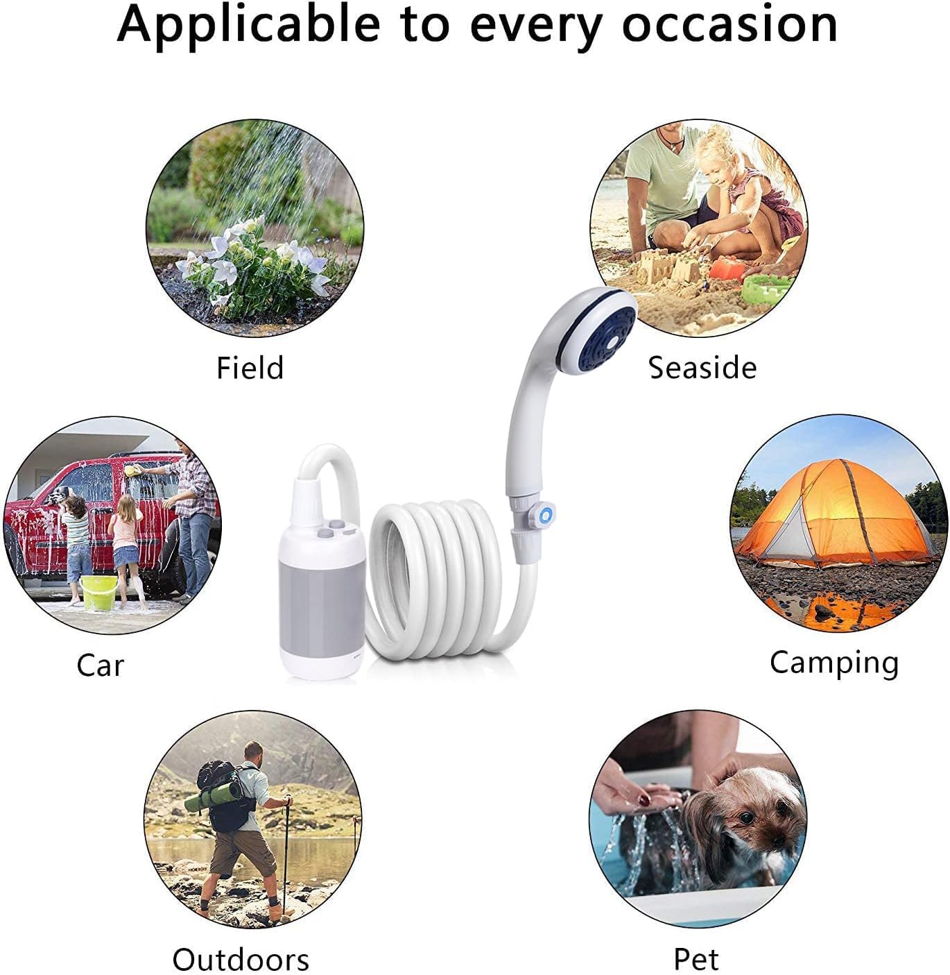 Iron Hammer Portable Shower Camping Shower Outdoor Shower Handheld Electric Shower