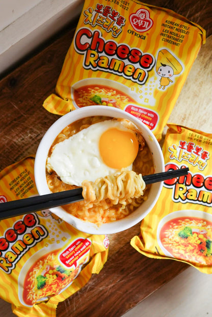 OTTOGI Cheese Ramen, Korean Style Instant Noodle, Rich Flavor with Savory Cheese, 3.92oz x 4 Pack