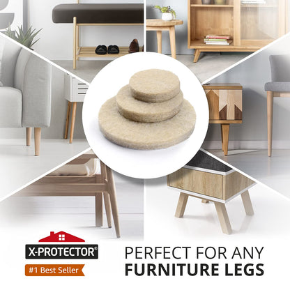 Felt Furniture Pads X-PROTECTOR 181 PCS Premium Furniture Pads - Felt Pads Furniture Feet Best Wood Floor Protectors - Protect Your Hardwood & Laminate Flooring!