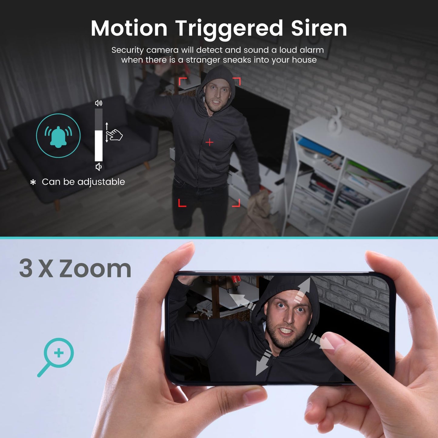 litokam Indoor Cameras for Home Security with Night Vision, Pet Camera with Phone App, 2K Indoor Security Cam, Motion Detection, 2-Way Audio, WiFi Home Camara, Baby Monitor Work with Alexa