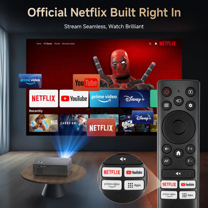 4K Projector with Netflix& Dolby Audio, 1200ANSI Auto Focus&6D Keystone Kogata Smart Projector with Built in Apps Outdoor Movie Proyector with WiFi 6 Bluetooth for Home Theater UPGRADE