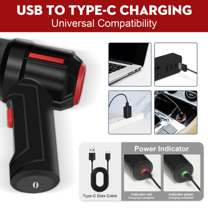 PeroBuno 3-in-1 Computer Vacuum Cleaner - Air Duster - for Keyboard Cleaning - Cordless Canned Air - Powerful 45000RPM - Energy-Efficient - Compressed Air