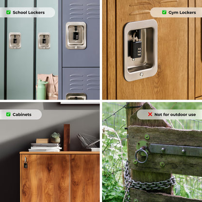 Master Lock Black Combination Padlock, Indoor Gym Locker Lock with Customizable 3-Digit Code for Luggage, Backpacks, Cabinets, 647D