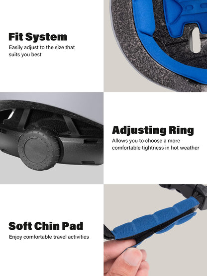 Nocihcass Skateboard Bike Helmet,Multi-Sport with Premium Safety & Ventilation,Shock-Absorbing,Adjustable for Cycling Scooter Commuter Skate Protection for Youth Adult(Large, Matte Grey)