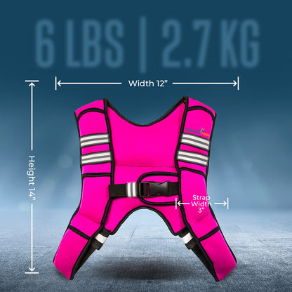 Gymnastics Power - Weighted Vest 6LB, 8LB, 10LB, 15LB, 25lb, 35lb, 45lb, 60lb Removable Iron Weights for Men and Women Workout for Calisthenics and Fitness Sport Training (Pink, 6 LB)