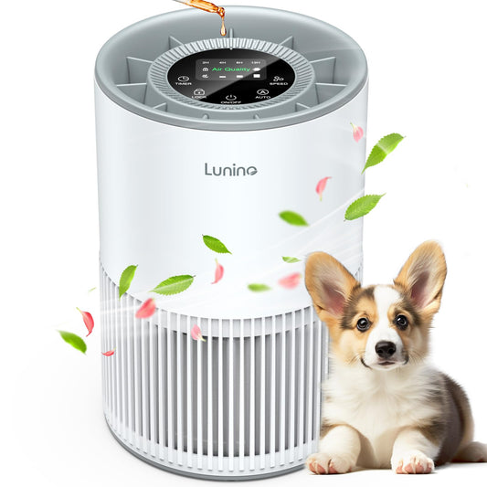 Air Purifiers for Home Large Room up to 1200ft², LUNINO H13 True HEPA Air Purifier for Bedroom with Fragrance Function, Air Quality Sensor, Sleep Mode, Air Cleaner for Pet Dander, Odor, Dust, Smoke