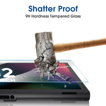 amFilm Auto-Alignment OneTouch for Nintendo Switch 2 Screen Protector [7.9''] 2025 Tempered Glass, Accessories, 30 seconds Installation, Bubble Free, Anti-Scratch, Touch Sensitive, Ultra-Clear [2Pack]