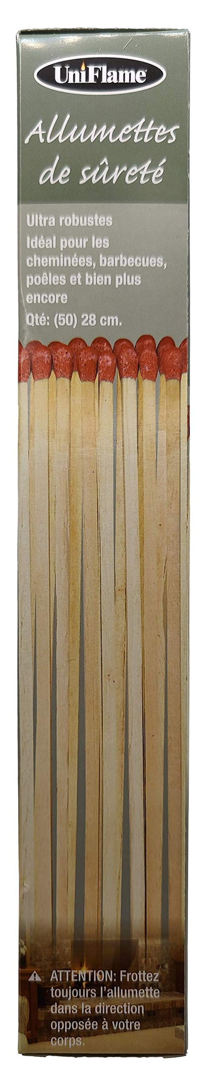 11" Extra Long Safety Matches, Heavy Duty Safety Long Wooden Matches for Indoor & Outdoor Grill, 11" Extended Match for Lighting Fireplace, Candles, Firepits, BBQ Grilling, Camping - 1 Pack (50 Match)