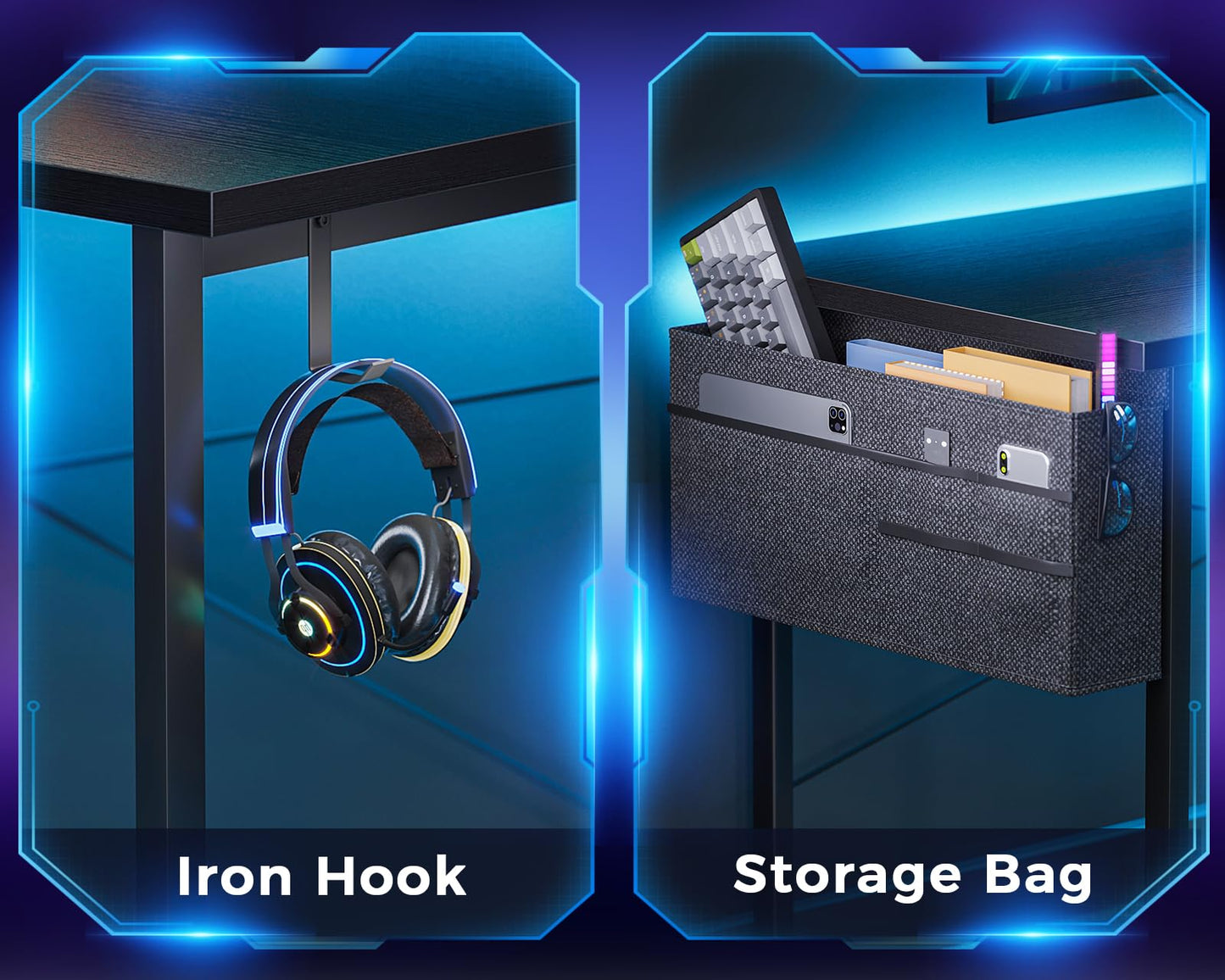 ODK L Shaped Desk, 66" Computer Corner Desk, Gaming Desk, Home Office Writing Desk with Monitor Shelf, Space-Saving Workstation Desk, Modern Simple Wooden Table, Easy to Assemble, Black