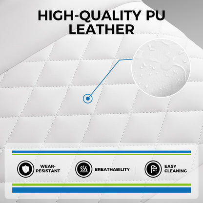 GTRACING Gaming Chair,Office Chair with Pocket Spring Lumbar Support, Ergonomic Comfortable Wide Office Desk Computer Chair with Outward Fixed Soft Armrests and Footrest,(PU Leather, White)