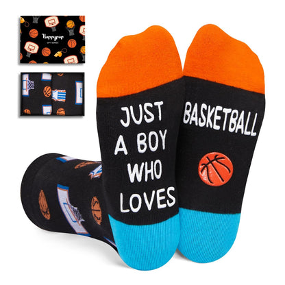 HAPPYPOP Basketball Gifts for Boys - 7Th 8Th 9Th Birthday Gift Ideas for Boys Who Love Basketball, Kids Sports Socks