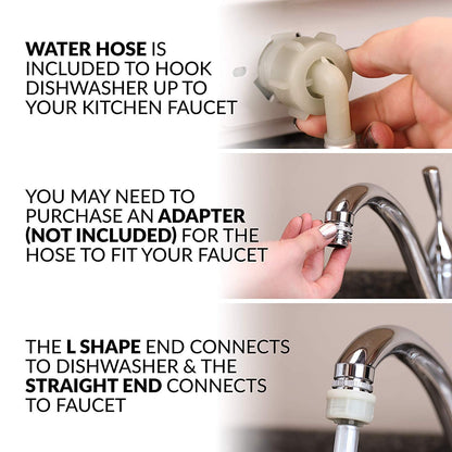 Farberware FDW05ASBWHA Complete Portable Countertop Dishwasher with 5-Liter Built-in Water Tank, 5 Programs, Baby Care, Glass & Fruit Wash, Black/White Original