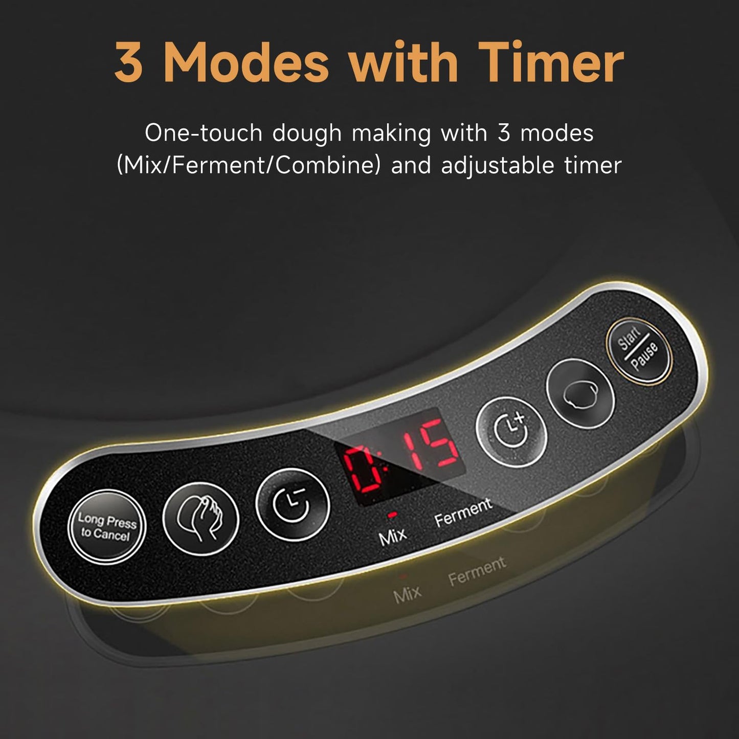 Joydeem Electric Dough Maker with Ferment Function, Microcomputer Timing, Face-up Touch Panel, 6.6Qt, 304 Stainless Steel, JD-HMJ7L