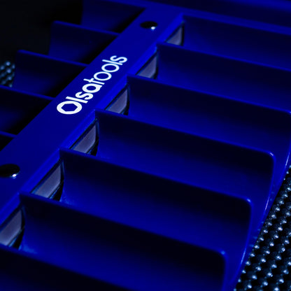 Olsa Tools Magnetic Portable Socket Organizer Tray - 1/2-Inch Drive - Blue Holder for Deep & Shallow Sockets - Fits up to 1-3/16" SAE or 30mm Metric - Quality Product for Professionals - Part 1080