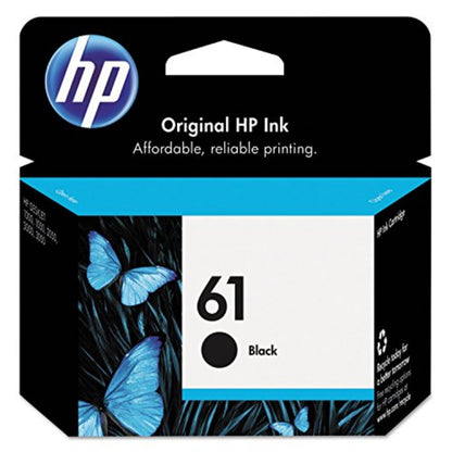 HP 61 Black Ink Cartridge | Works with Printer Series: DeskJet 1000, 1010, 1050, 1510, 2050, 2510, 2540, 3000, 3050, 3510; ENVY 4500, 5530; OfficeJet 2620, 4630 | Eligible for Instant Ink | CH561WN
