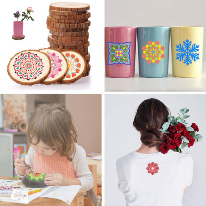 36 PCS Reusable Mandala Stencils for Painting Rocks Wood Canvas Fabric Glass Pottery Art Projects