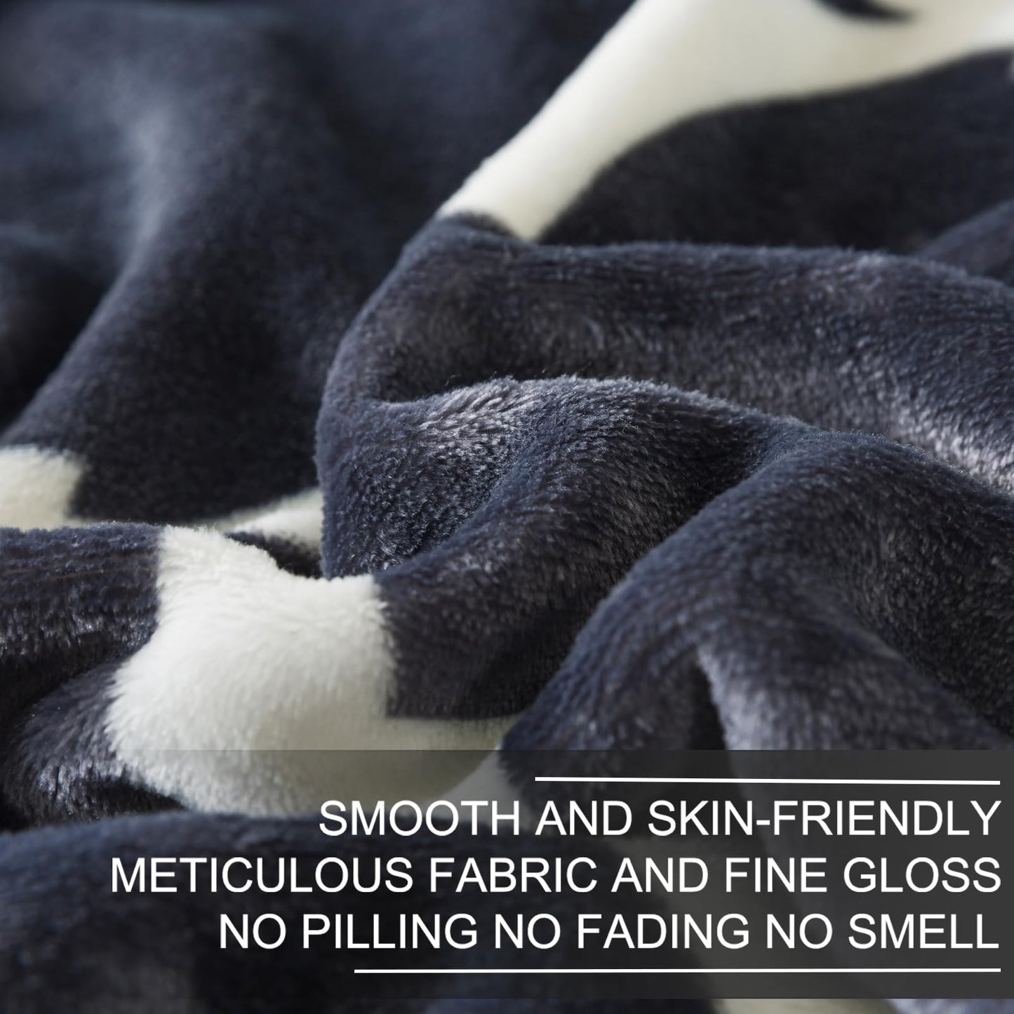 Richave Gray Pattern Twin Size Blanket,Premium Lightweight Anti-Static 66x90 Inches Throw Blankets for Twin/Twin XL Extra Long Bed,Couch, Sofa, Chair, Camping, Picnic,Grey and White