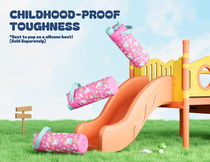 18 oz Kids Water Bottle for School: Leakproof, 2-in-1 Straw Spout Lid, BPA-Free, Easy Carry, Keep Cold 24H, Insulated Stainless Steel Cup for Backpack, Sports, Camping, Trip, Gift, Home (Cute Unicorn)