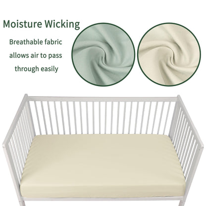 GUNTAIL Baby Crib Sheets for Boys Girls, 2 Pack Fitted Crib Sheet for Standard Crib and Toddler Mattress, Soft Microfiber Baby Sheet 52x28x8in (Brown & Green)
