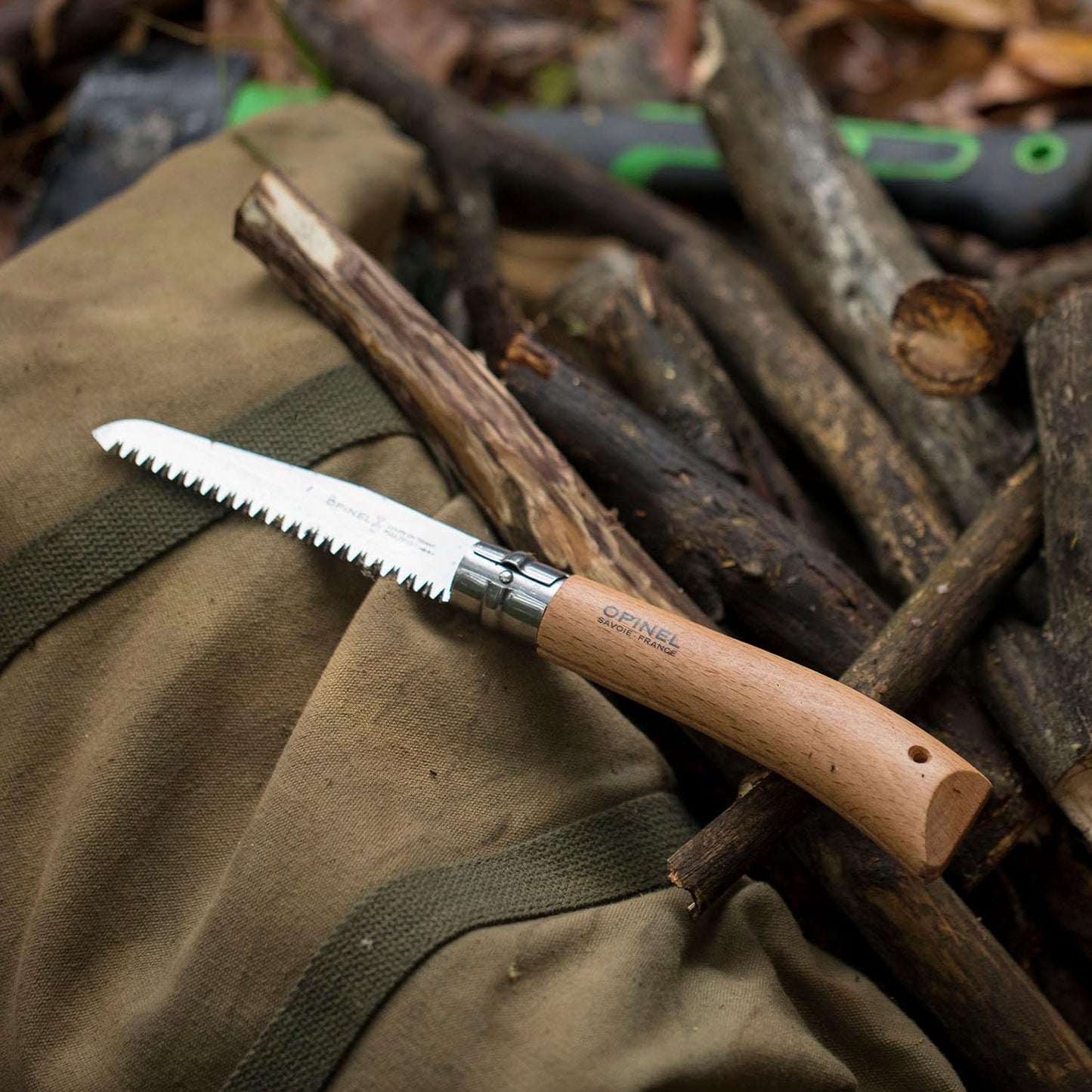 Opinel Folding Saw - Gardening and Camping Folding Carbon Steel Saw with Beechwood Handle
