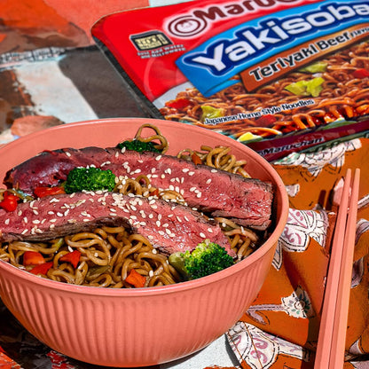 Maruchan Yakisoba Teriyaki Beef, Japanese Instant Ramen Noodles, 4.04 Oz, 8 Count